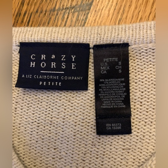 Crazy horse liz Claiborne embroidered sweater cardigan birds flowers spring - Picture 7 of 7